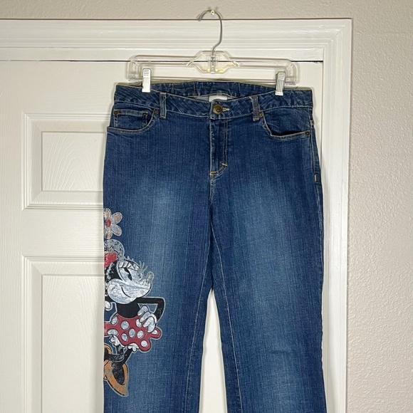 Vintage Disney Minnie Mouse Painted Jeans Womens 10 Blue Mid Rise Distressed - Picture 5 of 16